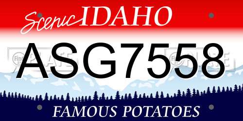 ASG7558 Idaho License Plate