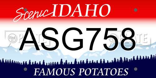 ASG758 Idaho License Plate