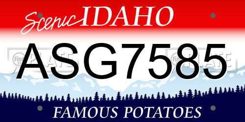 ASG7585 Idaho License Plate