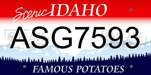 ASG7593 Idaho License Plate