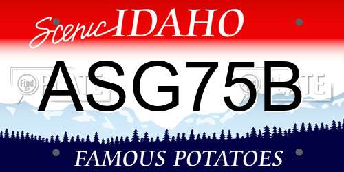 ASG75B Idaho License Plate