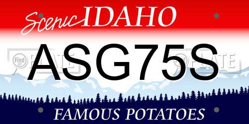 ASG75S Idaho License Plate