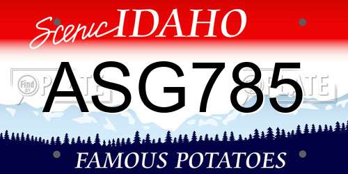 ASG785 Idaho License Plate