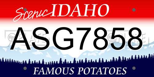 ASG7858 Idaho License Plate