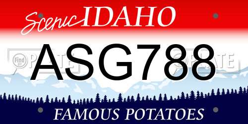 ASG788 Idaho License Plate