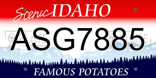ASG7885 Idaho License Plate