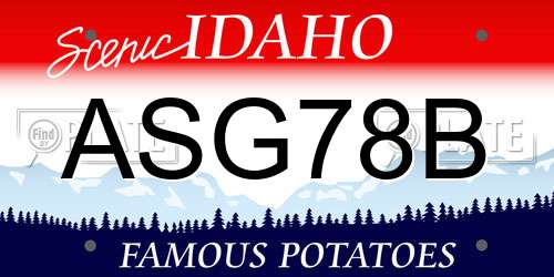 ASG78B Idaho License Plate