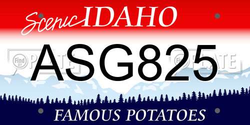 ASG825 Idaho License Plate