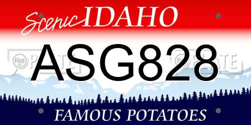 ASG828 Idaho License Plate