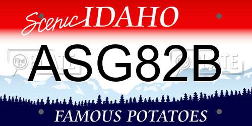 ASG82B Idaho License Plate