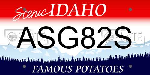 ASG82S Idaho License Plate