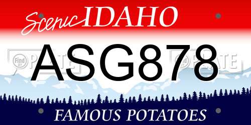 ASG878 Idaho License Plate
