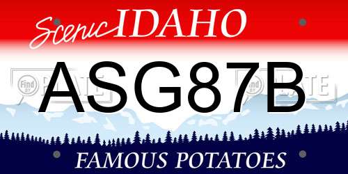 ASG87B Idaho License Plate