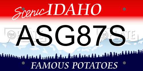 ASG87S Idaho License Plate