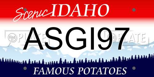 ASGI97 Idaho License Plate
