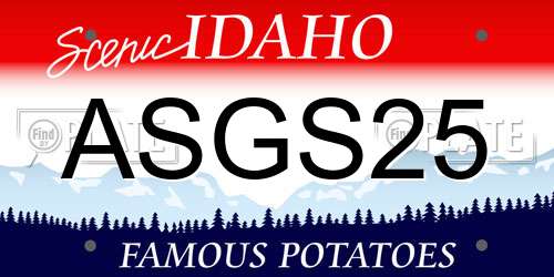 ASGS25 Idaho License Plate