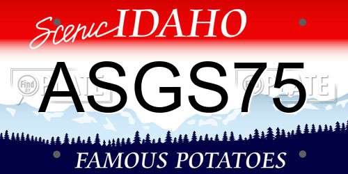ASGS75 Idaho License Plate