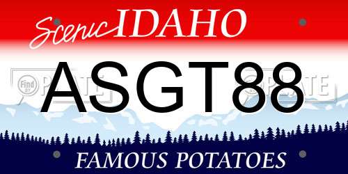 ASGT88 Idaho License Plate
