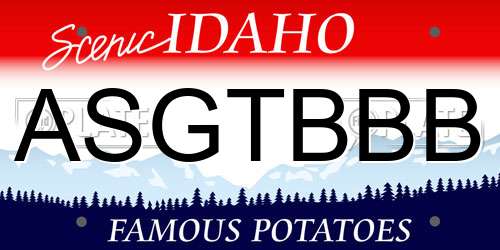 ASGTBBB Idaho License Plate