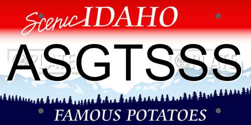 ASGTSSS Idaho License Plate