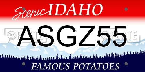 ASGZ55 Idaho License Plate