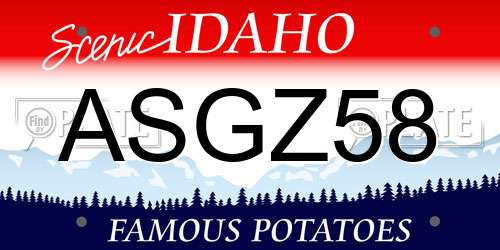 ASGZ58 Idaho License Plate
