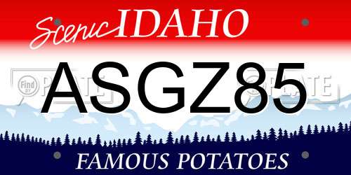 ASGZ85 Idaho License Plate
