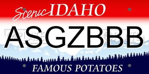 ASGZBBB Idaho License Plate