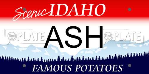 ASH Idaho License Plate