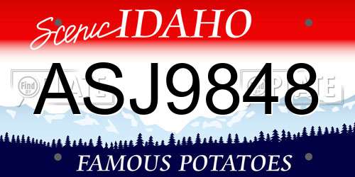 ASJ9848 Idaho License Plate