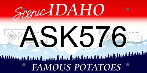 ASK576 Idaho License Plate