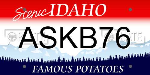 ASKB76 Idaho License Plate