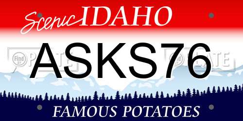ASKS76 Idaho License Plate