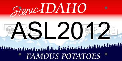 ASL2012 Idaho License Plate