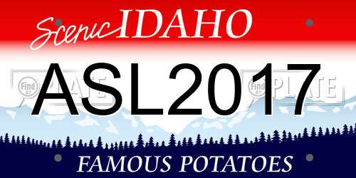 ASL2017 Idaho License Plate