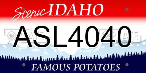 ASL4040 Idaho License Plate