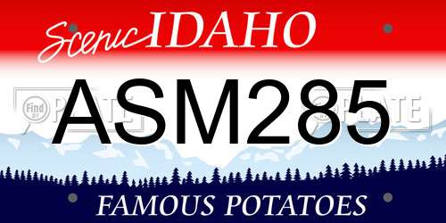 ASM285 Idaho License Plate