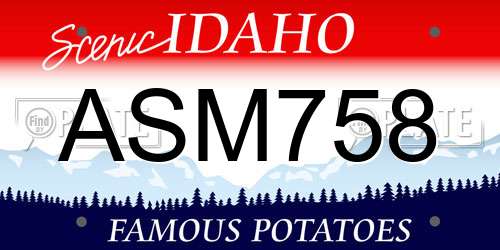 ASM758 Idaho License Plate
