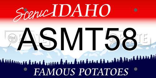 ASMT58 Idaho License Plate