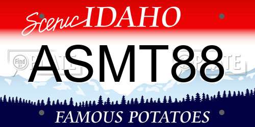 ASMT88 Idaho License Plate