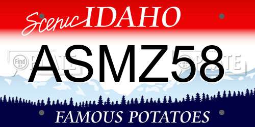 ASMZ58 Idaho License Plate