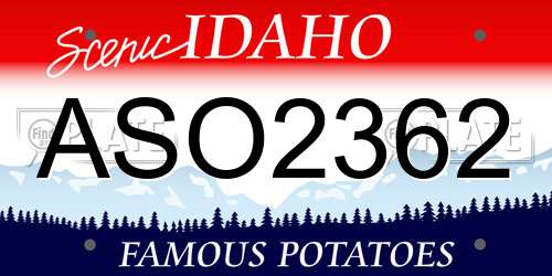 ASO2362 Idaho License Plate