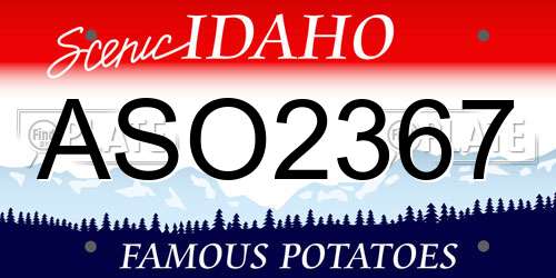 ASO2367 Idaho License Plate