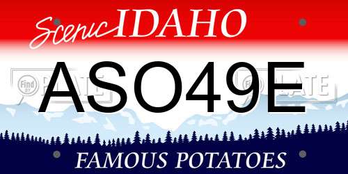 ASO49E Idaho License Plate