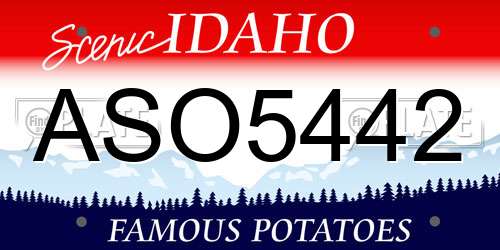 ASO5442 Idaho License Plate