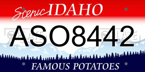 ASO8442 Idaho License Plate