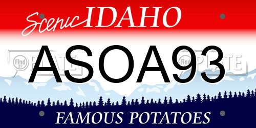 ASOA93 Idaho License Plate