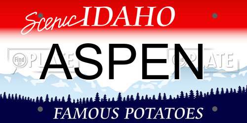 ASPEN Idaho License Plate