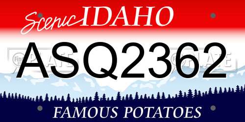 ASQ2362 Idaho License Plate