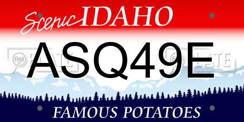 ASQ49E Idaho License Plate